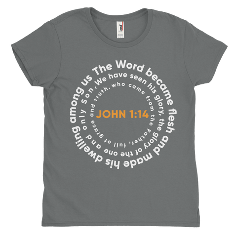 John 1:14 Gold orange Women Tee