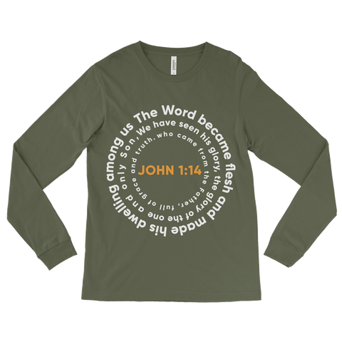 John 1:14 Gold Unisex Long Sleeve